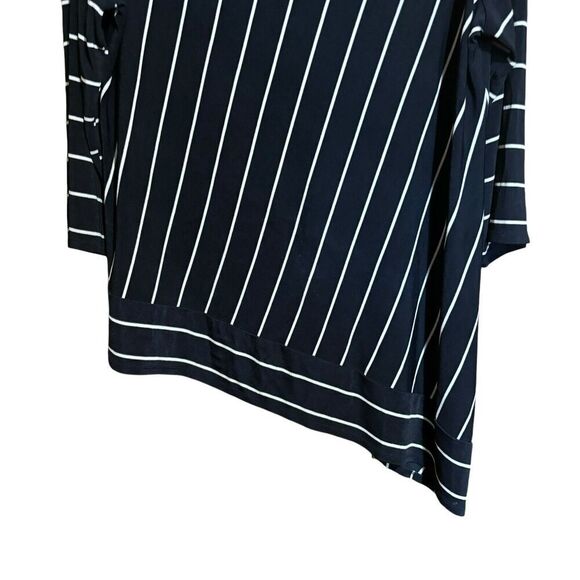 Chicos Travelers Tunic Top Womens XL Multicolor Stripe Acetate Slinky Blouse - Picture 4 of 9